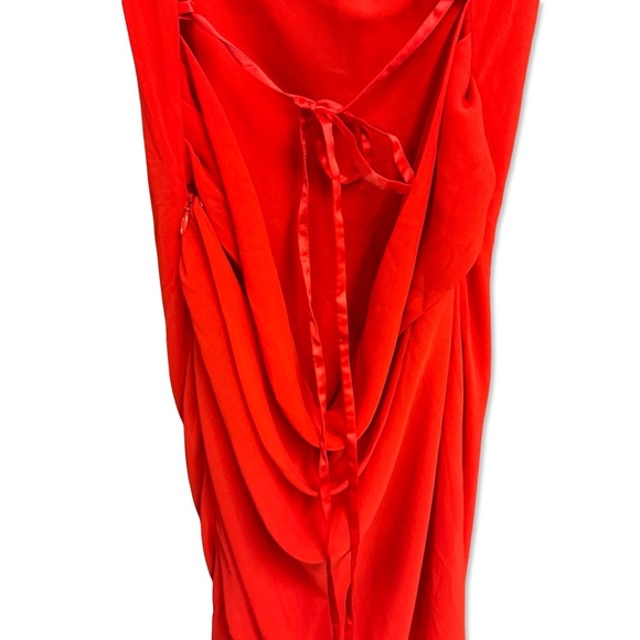 Michael Costello REVOLVE Chloe Gown Fiery Red lace back maxi dress NWT M - Picture 6 of 11